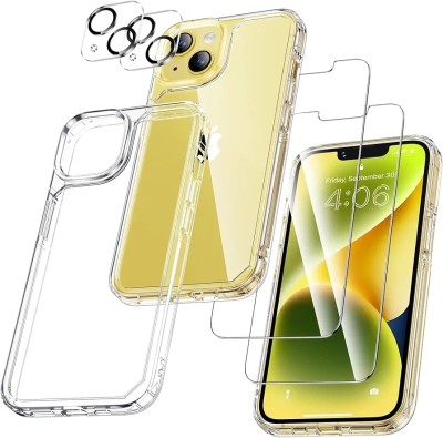 casual need Front and Back Tempered Glass for iPhone 14 Case1pic with 2 Pack Tempered Glass Screen Protector + 2 Pack Camera Lens Protector, [Military Grade Protection] Slim Thin- Clear(Pack of 1)