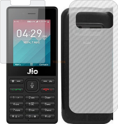 TELTREK Front and Back Tempered Glass for JIO LYF F50 (Front Matte Finish & Back 3d Carbon Fiber)(Pack of 2)