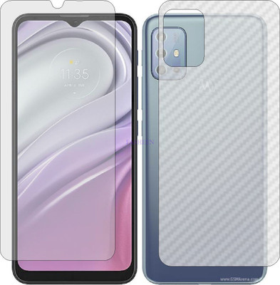 Fasheen Front and Back Tempered Glass for MOTOROLA MOTO G20 (Front Matte Finish & Back 3d Carbon Fiber)(Pack of 2)