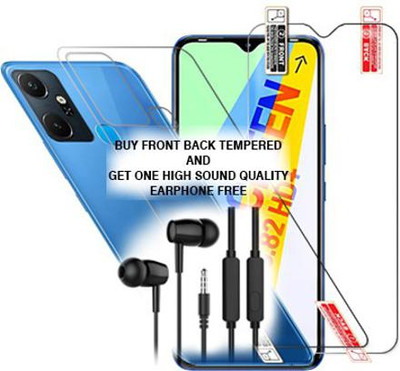 SOMTONE Front and Back Tempered Glass for Infinix Smart 6 Plus FRONT BACK TEMPERED GLASS BUY AND GET EARPHONE FREE(Pack of 1)