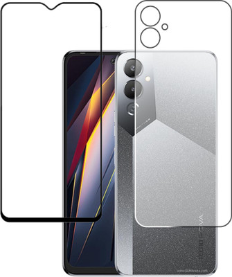 KANCHA Front and Back Tempered Glass for TECNO POVA 4(Pack of 2)