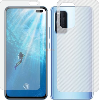 TELTREK Front and Back Tempered Glass for V19 PRO (Front Matte Finish & Back 3d Carbon Fiber)(Pack of 2)