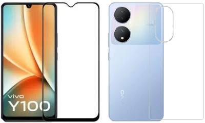 Casesily Front and Back Tempered Glass for Vivo Y100 Front 11D Glass Back Flexible Trink (Not Glass)(Pack of 2)
