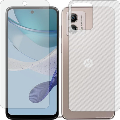 ZINGTEL Front and Back Tempered Glass for MOTOROLA MOTO G53 (Front Matte Finish & Back 3d Carbon Fiber)(Pack of 2)