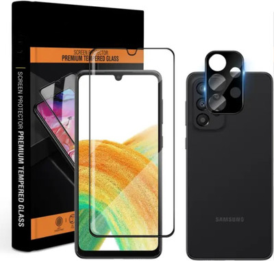 Gaqipud Front and Back Tempered Glass for Samsung Galaxy A33 5G With Camera Lens Protector(Pack of 2)