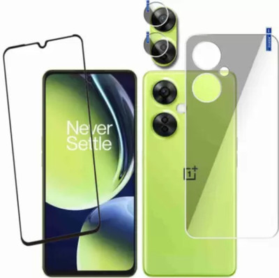 ICROMECK Front and Back Tempered Glass for ONEPLUS NORD CE 3 LITE(Pack of 3)