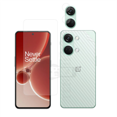 Ten To 11 Front and Back Tempered Glass for OnePlus Nord 3, OnePlus Nord 3 [Back Carbon Fiber] [Rear Camera Lens Guard](Pack of 3)