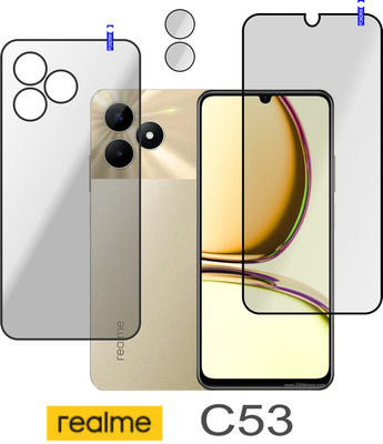 PONDRIK Front and Back Tempered Glass for Realme C53(Pack of 3)