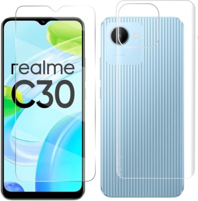 NEMIZI Front and Back Tempered Glass for Realme C30s(Pack of 2)