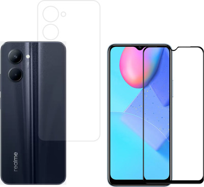 Vatsin Front and Back Tempered Glass for Realme C33(Pack of 2)