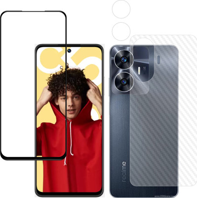 Vatsin Front and Back Tempered Glass for Realme C55(Pack of 3)