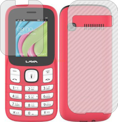 TELTREK Front and Back Tempered Glass for LAVA A1 SUPER (Front Matte Finish & Back 3d Carbon Fiber)(Pack of 2)