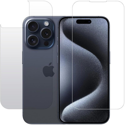 AV Front and Back Tempered Glass for Apple iPhone 15 Pro Frant Back(Pack of 2)