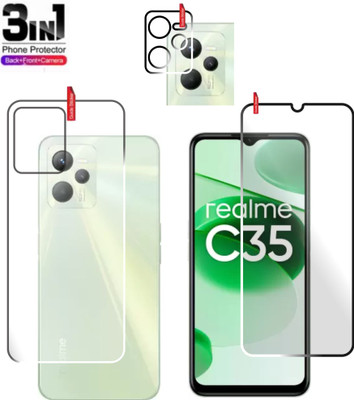 chakoor Front and Back Tempered Glass for Realme C35(Pack of 3)