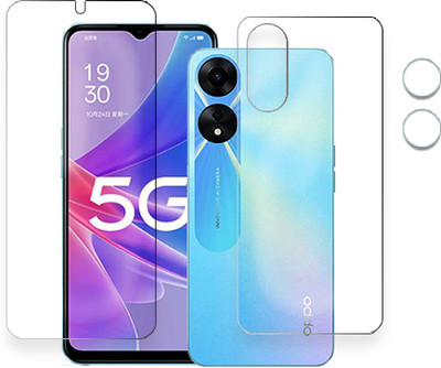 SOMTONE Front and Back Tempered Glass for Oppo A58 FRONTBACK SCREEN GUARD(Pack of 1)