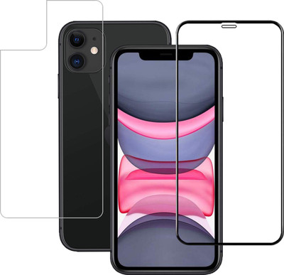 Menext Front and Back Tempered Glass for iphone 11(Pack of 2)