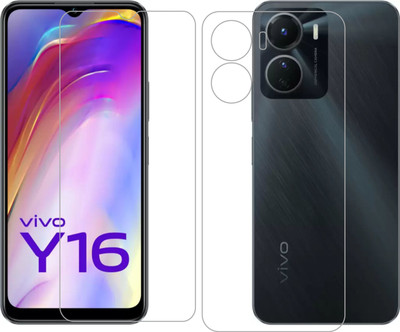 Vatsin Front and Back Tempered Glass for ViVO Y56 5G, vivo Y16, vivo T2X 5G(Pack of 2)