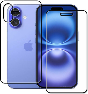 tombik Front and Back Tempered Glass for 45zd-Apple iPhone 16 Plus-fb(Pack of 2)
