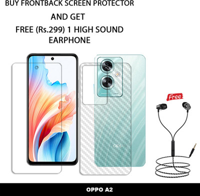 SOMTONE Front and Back Tempered Glass for FBP1-OPPO A2 FRONTBACK SCREEN GUARD WITH 1 HIGH SOUND EARPHONE FREE(Pack of 1)