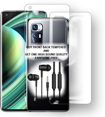 SOMTONE Front and Back Tempered Glass for Xiaomi Mi 10 Ultra FRONT BACK TEMPERED GLASS BUY AND GET EARPHONE FREE(Pack of 1)