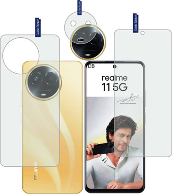 DESIBUZZ Front and Back Tempered Glass for realme 11x 5G, realme 11 5G, (Flexible)(Pack of 3)