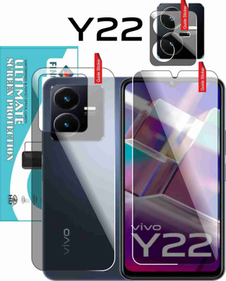 KANCHA Front and Back Tempered Glass for VIVO Y22(Pack of 3)