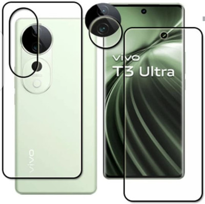 AHWAVEEDA Front and Back Tempered Glass for VIVO T3 ULTRA FRONT AND BACK (C) TEMPERED GLASS(Pack of 3)