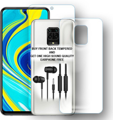 SOMTONE Front and Back Tempered Glass for Xiaomi Redmi Note 9 Pro FRONT BACK TEMPERED GLASS BUY AND GET EARPHONE FREE(Pack of 1)