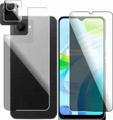 ICROMECK Front and Back Tempered Glass for Realme c30s(Pack of 3)