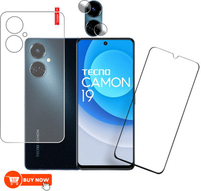 Olonga Front and Back Tempered Glass for TECNO CAMON 19(Pack of 3)