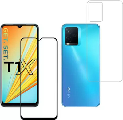 Prsky Front and Back Tempered Glass for Vivo T1X(Pack of 2)
