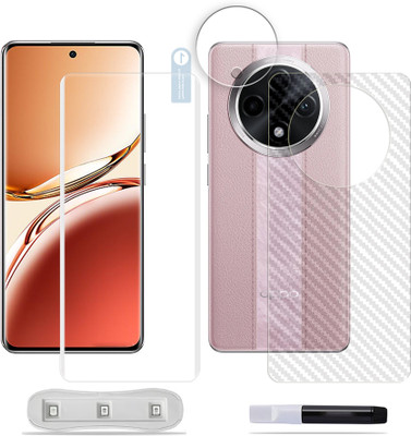 ARBAN Front and Back Tempered Glass for Oppo A3 Pro 5G Tempered Glass Screen Protector ( 1 UV TEMPERED GLASS SCREEN PROTECTOR + 1 BACK CARBON FIBER SKIN + 1 CAMERA LENS PROTECTOR )(Pack of 1)