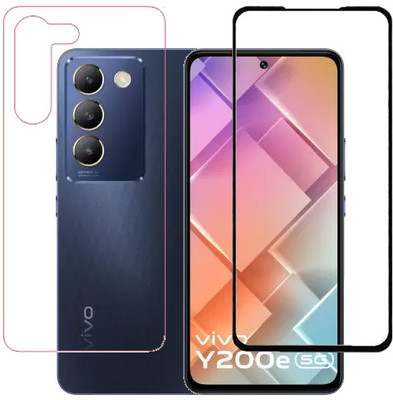 HOBBYTRONICS Front and Back Tempered Glass for Vivo Y200E 5G, Vivo T3 5G(Pack of 1)