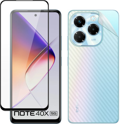 Vatsin Front and Back Tempered Glass for Infinix Note 40X 5G, Infinix Note 40X 5G [Back Carbon Fiber](Pack of 2)