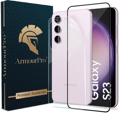 ArmourPro Front and Back Tempered Glass for Samsung Galaxy S23 5G, Samsung S23 5G, Samsung Galaxy S23, 1 OG Black Border Glass with 1 Back Membrane(Pack of 2)
