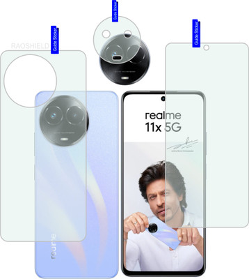 RAOSHIELD Front and Back Tempered Glass for realme 11x 5G, (Flexible)(Pack of 3)