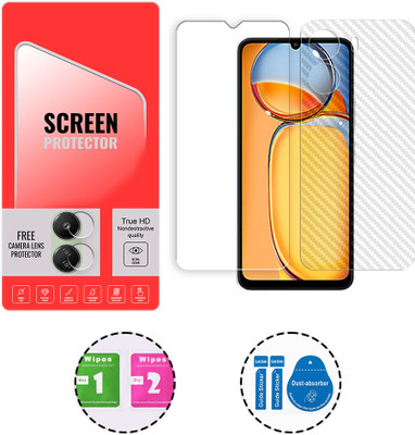 SOMTONE Front and Back Tempered Glass for Xiaomi Redmi 13C 4G (1 FREE CAMERA LENS) WITH FRONTBACK SCREEN PROTECTOR(Pack of 1)