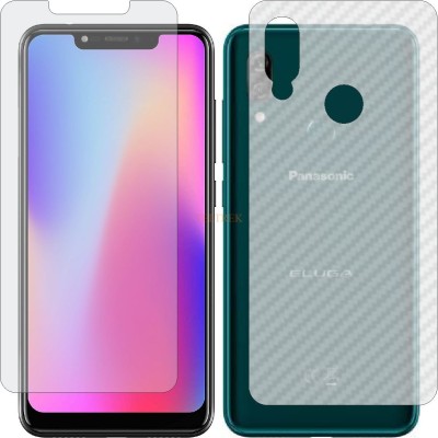 TELTREK Front and Back Tempered Glass for PANASONIC ELUGA RAY 810 (Front Matte Finish & Back 3d Carbon Fiber)(Pack of 2)