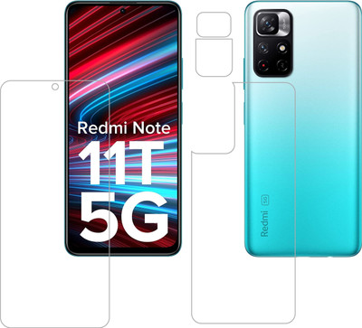Ten To 11 Front and Back Tempered Glass for Redmi Note 11T 5G(Pack of 3)