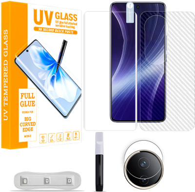 ARBAN Front and Back Tempered Glass for vivo T4R 5G Tempered Glass Screen Protector ( 1 UV TEMPERED GLASS SCREEN PROTECTOR + 1 BACK CARBON FIBER SKIN + 1 CAMERA LENS PROTECTOR ) UV01(Pack of 1)