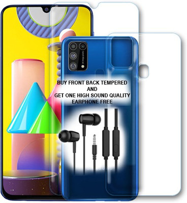 SOMTONE Front and Back Tempered Glass for Samsung Galaxy M31 FRONT BACK TEMPERED GLASS BUY AND GET EARPHONE FREE(Pack of 1)