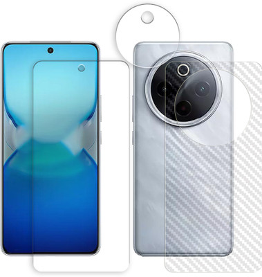 ARBAN Front and Back Screen Guard for iQOO Z10 5G Tempered Glass Screen Protector | Anti-Scratch | Edge to Edge Full Coverage | 9H Hardness 1 FRONT SCREEN GUARD + 1 BACK CARBON FIBER SKIN + 1 CAMERA LENS PROTECTOR(Pack of 1)