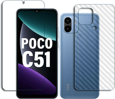 SOMTONE Front and Back Tempered Glass for Poco C51 FRONT BACK(Pack of 1)