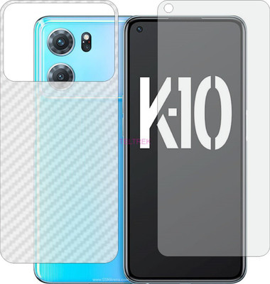 TELTREK Front and Back Tempered Glass for OPPO K10 5G CHINA (Front Matte Finish & Back 3d Carbon Fiber)(Pack of 2)