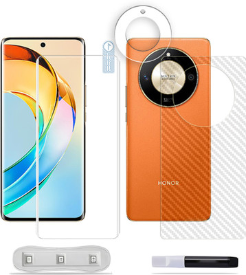 ARBAN Front and Back Tempered Glass for Honor X50 5G Tempered Glass Screen Protector ( 1 UV TEMPERED GLASS SCREEN PROTECTOR + 1 BACK CARBON FIBER SKIN + 1 CAMERA LENS PROTECTOR )(Pack of 1)
