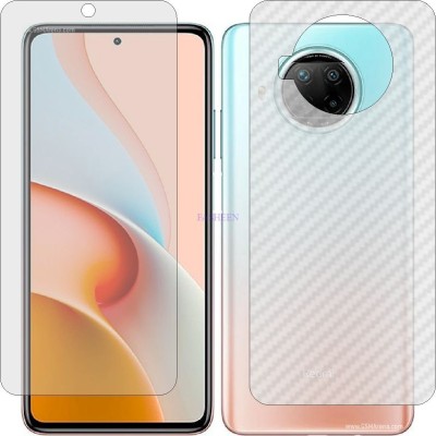 Fasheen Front and Back Tempered Glass for MI NOTE 9 PRO 5G (Front Matte Finish & Back 3d Carbon Fiber)(Pack of 2)