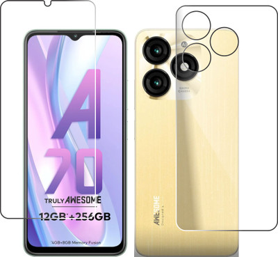 chakoor Front and Back Tempered Glass for Itel A70(Pack of 3)