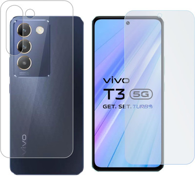 4 YARDS Front and Back Tempered Glass for ViVO T3 5G (Matte Finish)(Pack of 1)
