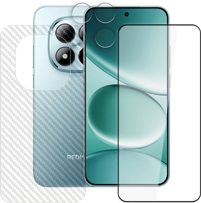 ARBAN Front and Back Tempered Glass for Xiaomi Redmi Note 15 Pro 5G Tempered Glass Screen Protector | Anti-Scratch | Edge to Edge Full Coverage | 9H Hardness ( 1 FRONT SCREEN GUARD + 1 BACK CARBON FIBER SKIN + 1 CAMERA LENS PROTECTOR ) SX01(Pack of 1)