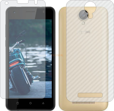 TELTREK Front and Back Tempered Glass for IVOOMI ME1 (Front Matte Finish & Back 3d Carbon Fiber)(Pack of 2)
